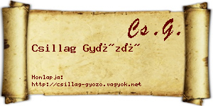 Csillag Győző névjegykártya
